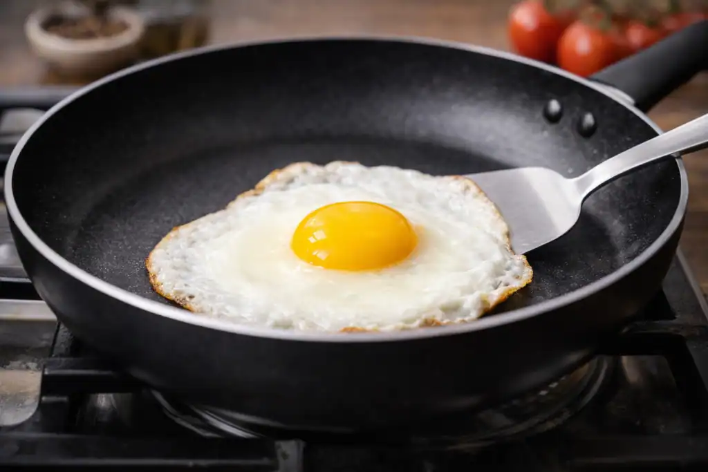Ovos na frigideira antiaderente