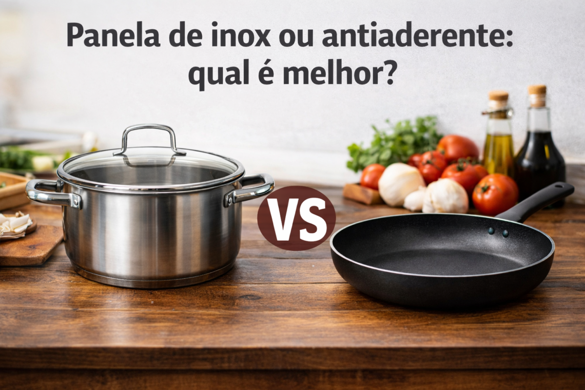 Panela de inox ou antiaderente: qual é melhor? Guia completo para escolher a ideal