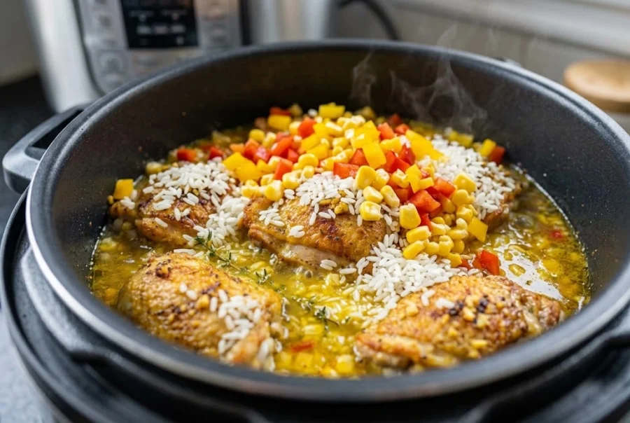 Arroz com Frango Caipira